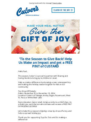 Culver's - Help Us Brighten Lives This Holiday Season!