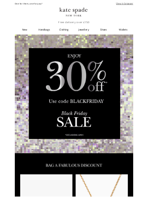 Kate Spade (United Kingdom) - Black Friday deals under £100 (all 30% off!)