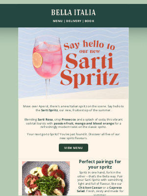 Bella Italia (United Kingdom) - Meet the Sarti Spritz 🩷🍹