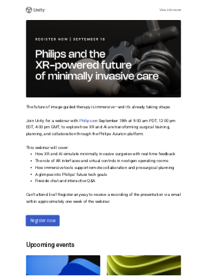 Unity - Webinar invitation: How Philips is using XR & AI in surgery
