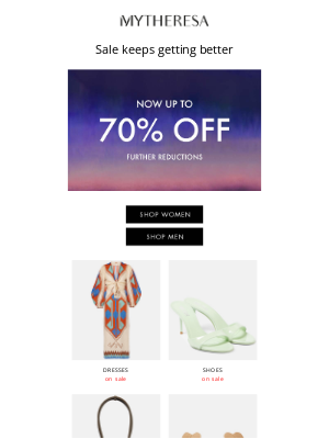 My Theresa - Hurry up: Further reductions now up to 70% off
