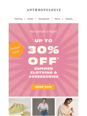 Anthropologie (United Kingdom) - Up to 30% Off Summer Must-Haves!