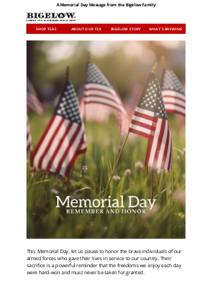 Bigelow Tea - ☕ Bigelow Tea Honors Those Who Have Given Their Lives
