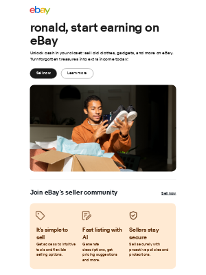 eBay - ronald, your next payday could be closer than you think