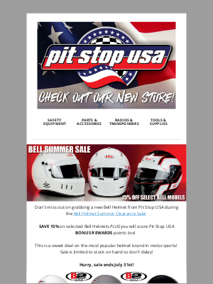 Pit Stop USA - Don't Miss Out: Bell Helmet Sale!