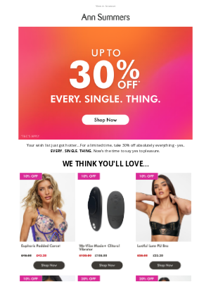 Ann Summers - Your wish list? Now 30% off 😉