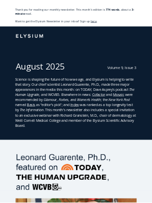 Elysium Health - When the world talks about longevity, they talk about Elysium