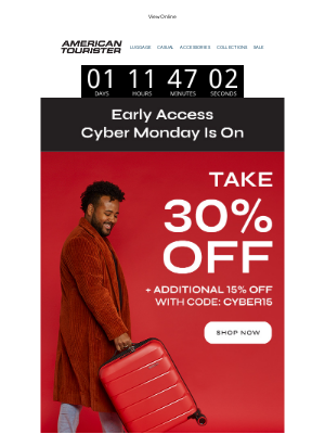 American Tourister - Cyber Monday Deals Have Arrived! Take an Extra 15% Off!