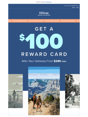 Hilton Hotels & Resorts - 🚨 FINAL DAY! Your $100 Reward Card Awaits⏳