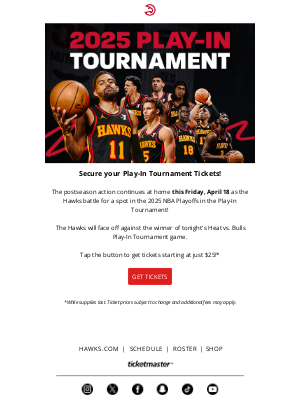 Atlanta Hawks - Secure Play-In Tournament Tickets for THIS Friday 🚨