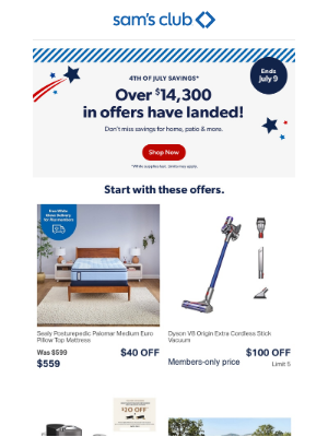 Sam's Club - Over $14,300 in 4th of July Savings start now!