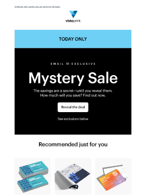 Vistaprint - MYSTERY DEAL 🎆 Today only!
