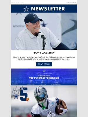 Dallas Cowboys - Jerry Jones Message To Fans Regarding Micah Trade Ask