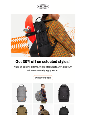 Eastpak - Exciting news — Get 30% off on selected styles!