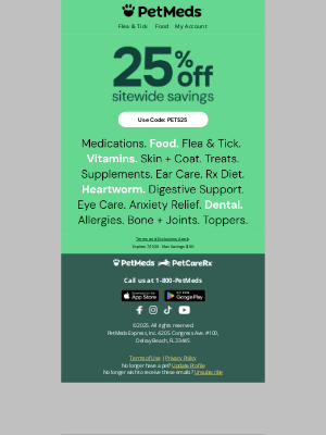 1800PetMeds - 🚨 25% Off Sitewide! Your Pet's Favorites Await!