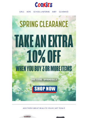 CookiesKids - 3+ Items = 10% Off?! Time to Up Your Kids' Style Game!