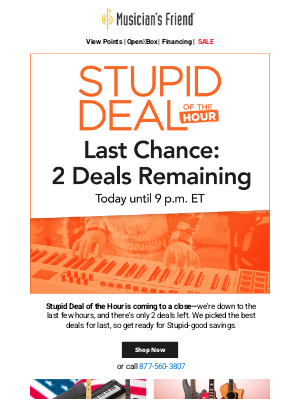 Musician's Friend - Limited-time savings: 2 deals left!