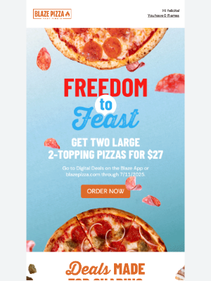 Blaze Pizza - Save $ on 🍕 this 4th of July