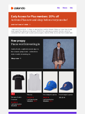 Zalando (Germany) - Early Access for Plus members: 20% off