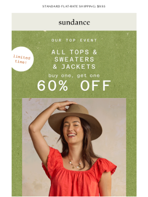 Sundance Catalog - Let's go BOGO with 60% Off 🚗💨