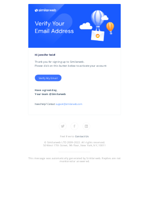 SimilarWeb - Verify your email address