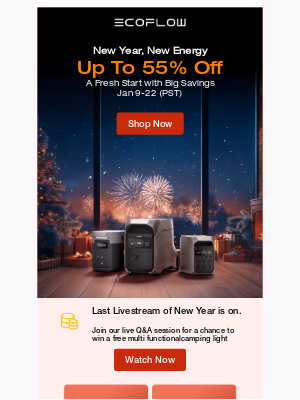 EcoFlow - Last Chance for New Year Savings—Up to 55% Off! Don't Miss Out!