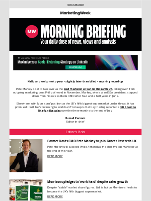 Marketing Week - Former Boots CMO Pete Markey to join Cancer Research UK