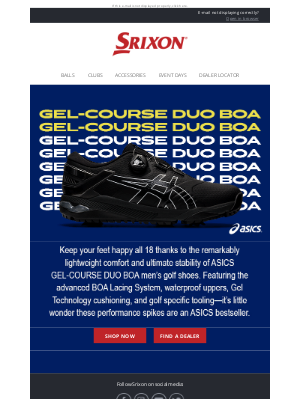 Srixon - ASICS GEL-COURSE DUO BOA Bestselling Golf Shoes | Srixon