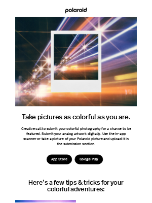 Polaroid - Feature your colorful photography.