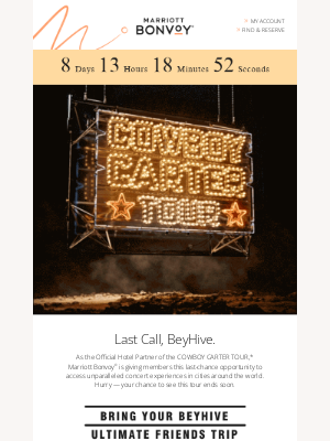 The Ritz-Carlton Hotel Company - Last Chance to Enter the COWBOY CARTER TOUR Sweepstakes 🤠