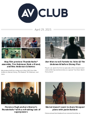 The A.V. Club - The most anticipated films of May 2025