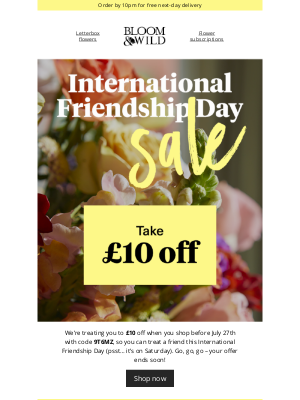 Our Friendship Day sale starts… now!