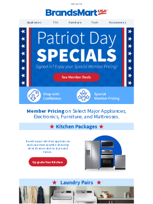 BrandsMart USA - Patriot Day Specials for Every Room