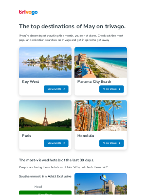 Trivago - Trending now: May’s top destinations