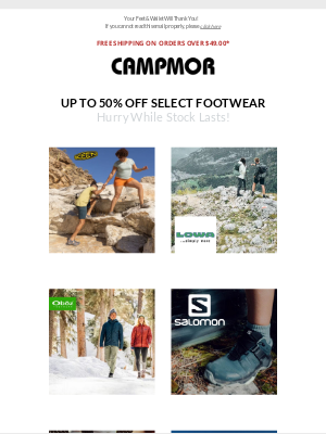 Campmor - Step Into Huge Savings -