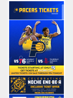 Indiana Pacers - Get $5 tickets to tonight's game!