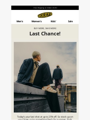 KEEN - Last Chance for Up To 25% Off
