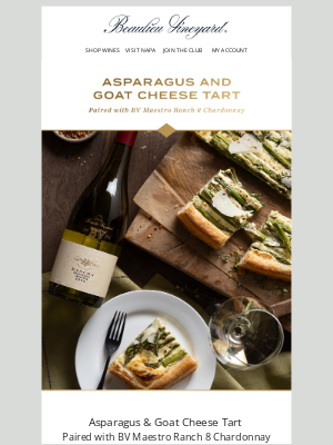 Beaulieu Vineyard - New Brunch Recipe – Creamy Goat Cheese Tart