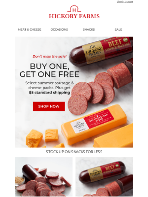 Hickory Farms - Late-night snacking approved | BOGO FREE