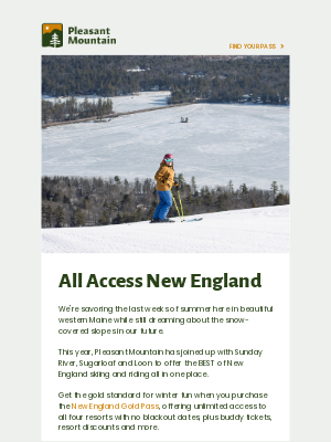 Pleasant Mountain - New England Pass and Ticket Pack Sale