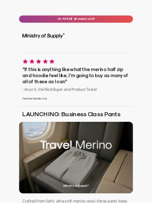 Ministry of Supply - Final Travel Merino and SALE LIVE!