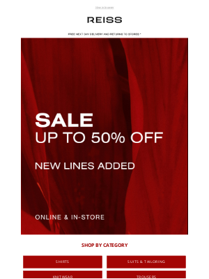 Up to 50% Off Sale Continues