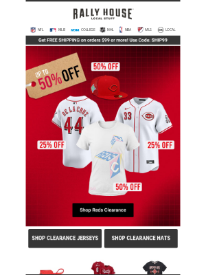 Rally House - 🚨 Up to 50% Off Reds Clearance 🚨