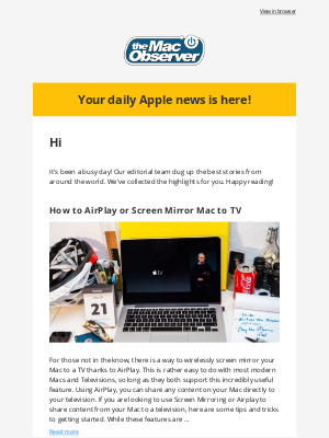 The Mac Observer - How to AirPlay or Screen Mirror Mac to TV, and More