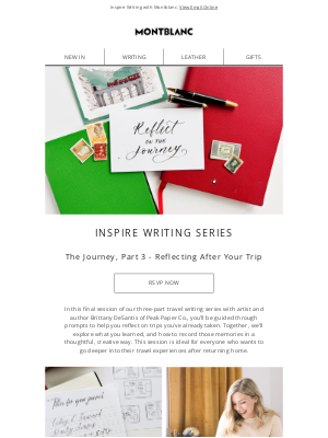 Montblanc - Join our next Inspire Writing class, The Journey, Part 3 - Reflecting After Your Trip