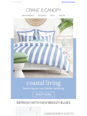 Crane & Canopy - NEW Stripes & Coastal Blues 💙