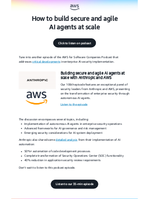 Amazon AWS - Listen now 🔊 Build secure AI agents at scale