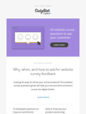 Delighted - Why, when, and how to ask for website feedback I March newsletter