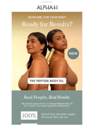 Alpha-H (Australia) - 95% saw firmer body skin after 2 weeks*