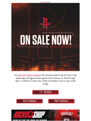 Houston Rockets - Rockets Home Games On Sale Now! 🎟️